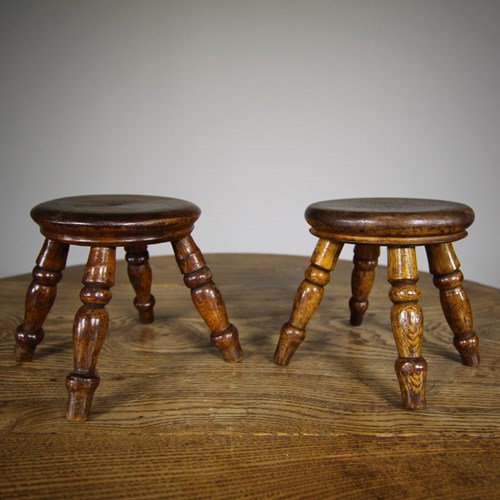 Pair Of English Early 19Th Century Antique Dresser Stools 