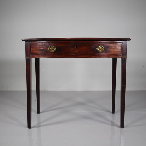 English Georgian Bow Fronted Antique Mahogany Side Table 