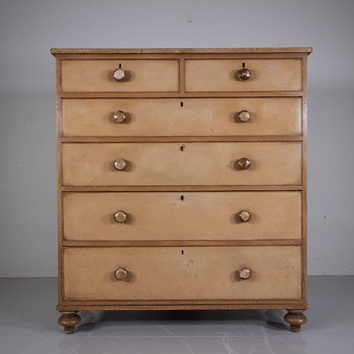 Impressive Early 19Th Century Antique Chest Of Drawers In Original Paint - Prove