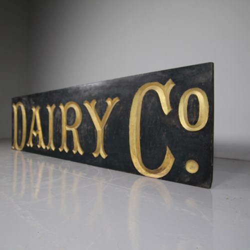Large English 19Th Century Antique DAIRY & CO Sign