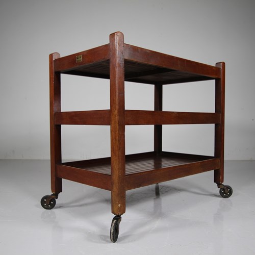Heals 1930'S Teak Garden Trolley - 2 Labels