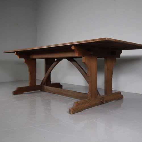 19Th Century Large Scale Antique Oak Dining Table - Provenance - 2 Available 