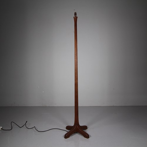 English 1920'S Cotswold School Oak Floor Lamp