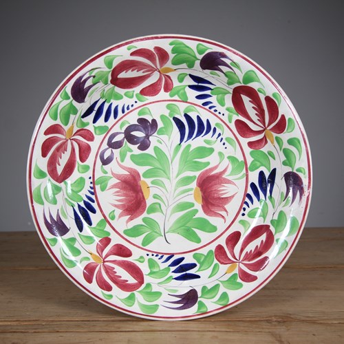 Large 19Th Century Antique Spongeware Bowl By Mann & Co