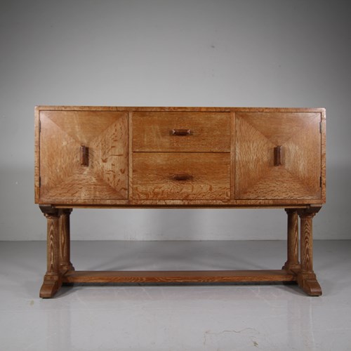 Heals Tilden Range Antique Oak Pedestal Sideboard