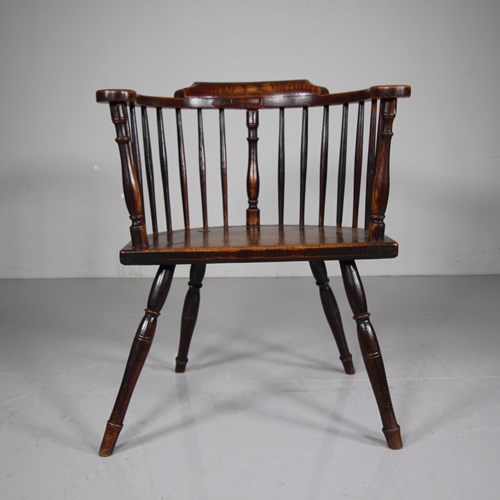 Honest English Georgian Antique Country Chair In Elm