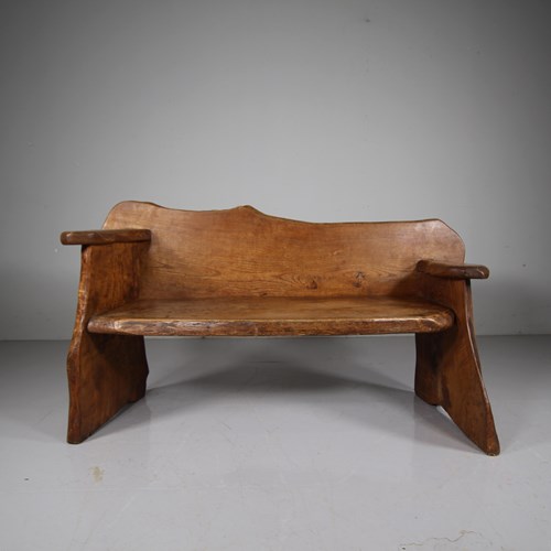 English Slab Elm 1950'S Bench Seat By Wanderwood 