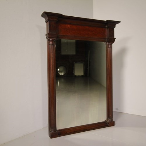 Large 18Th Century English Antique Mahogany Pier Mirror