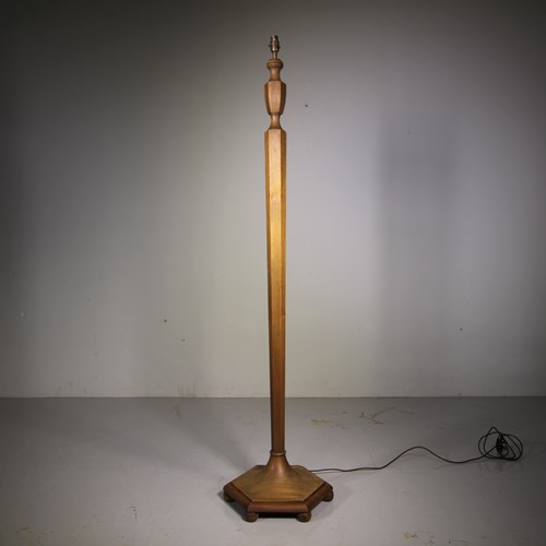 Heals Of London 1920’S Walnut Floor Lamp – Rewired