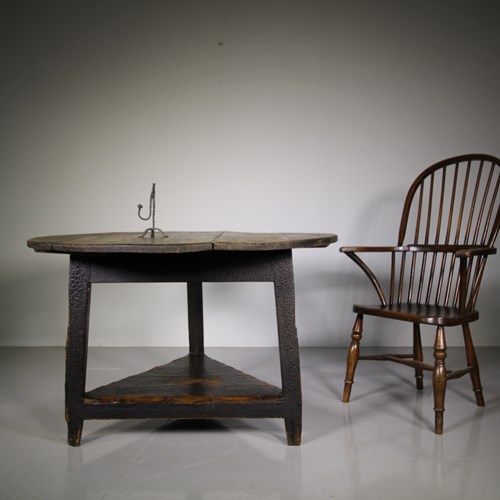 Very Large Original Painted Pine Georgian Antique Cricket Table