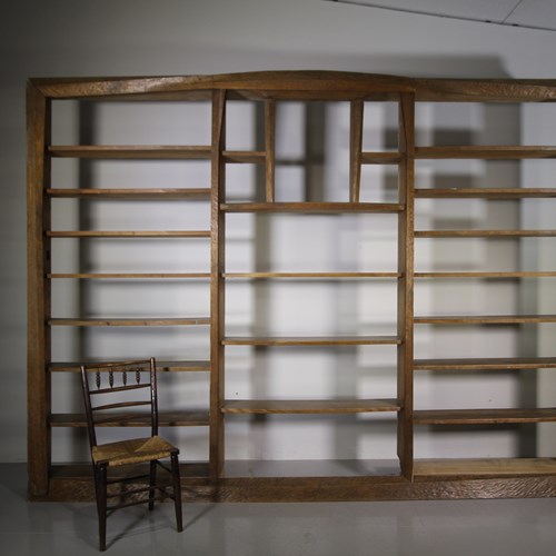 Rare 1930’S Rudolf Steiner School Huge Oak Open Bookcase