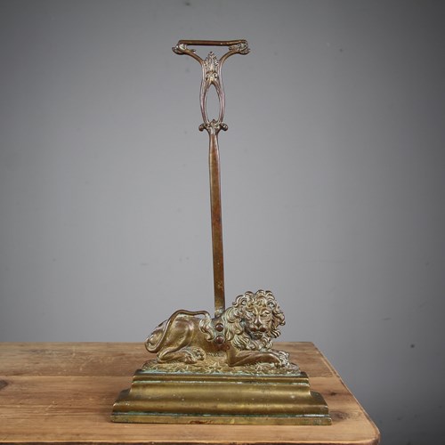 English 19Th Century Antique Lion Door Porter