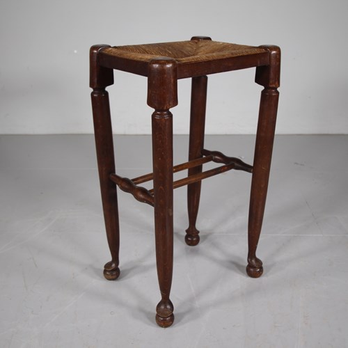 Tall English Edwardian Antique Bar Stool
