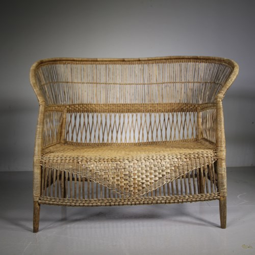 Decorative English Antique Wicker Sofa Seat