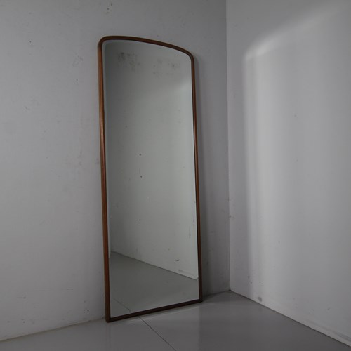 Heals 1920’S Tall Pale Walnut Mirror -Labelled