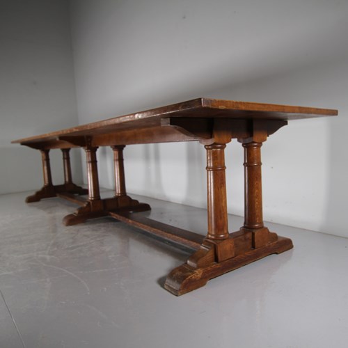 Massive 19Th Century Antique Oak Refectory Dining Table - Oxford University
