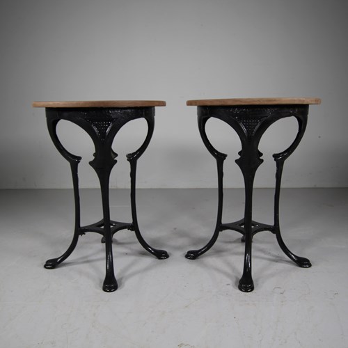 Pair Of Archibald Knox Edwardian Antique Cast Iron Side Tables