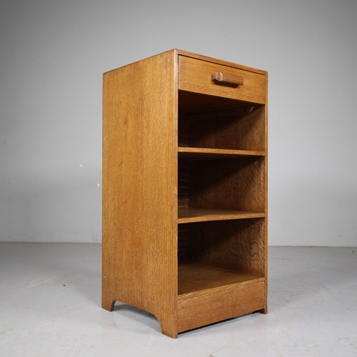 Simple 1930'S Heals Oak Bedside Cabinet 