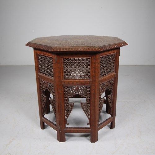  19Th Century Antique Hoshiarpur Inlaid Side Table