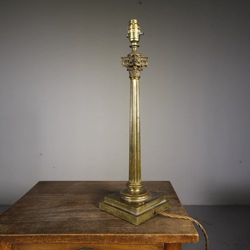 Beautiful 19Th Century Antique Ornate Column Table Lamp