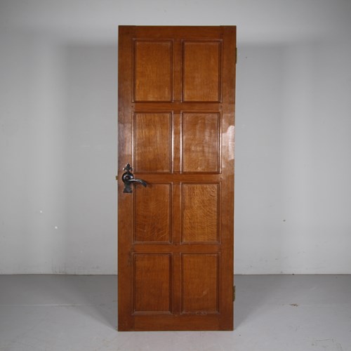 Rare Mouseman 1940'S Adzed Oak Cupboard Door With Mouse