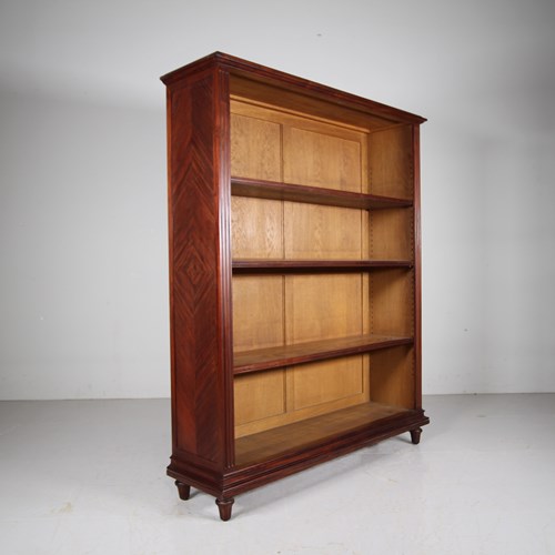 Quality Large 19Th Century Antique Open Bookcase 