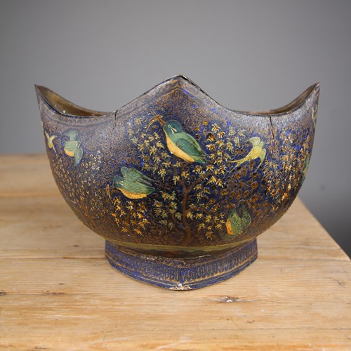 Lovely Shaped Antique Kashmiri Kingfisher Bowl 