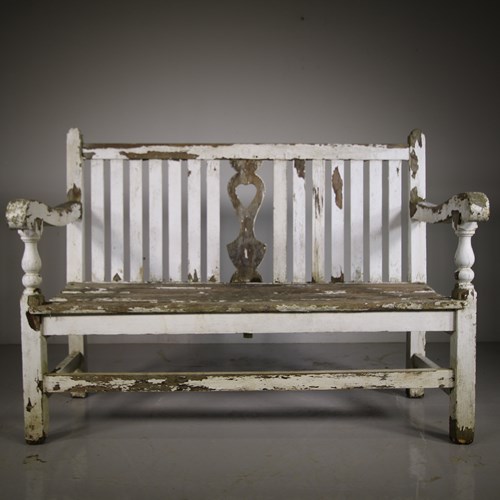 Rare 19Th Century Antique Garden Bench By J.P.White