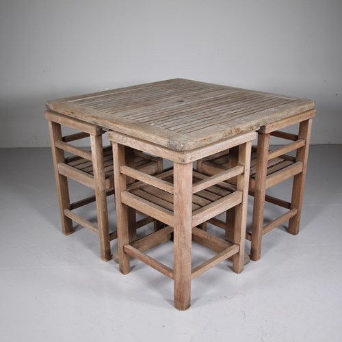 Heals 1930’S Teak Garden Dining Table & Four Chairs