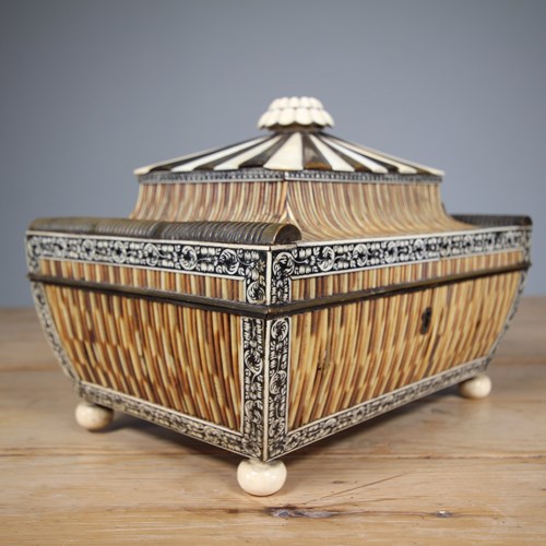 Superb Regency Antique Sarcophagus Shaped Quill Box 
