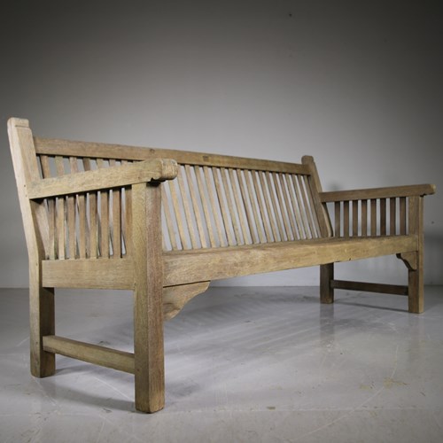 Superb Heals Antique Teak Garden Bench – Large Model