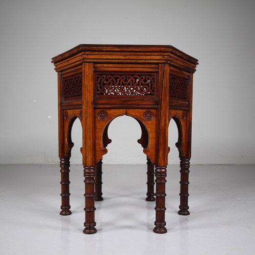 English 19Th Century Antique Moorish Inspired Side Table- High Quality