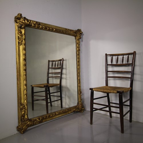 Georgian Large Antique Carved & Gilt Mirror 