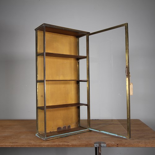 High Quality English 19Th Century Antique Bronze Wall Cabinet With Label