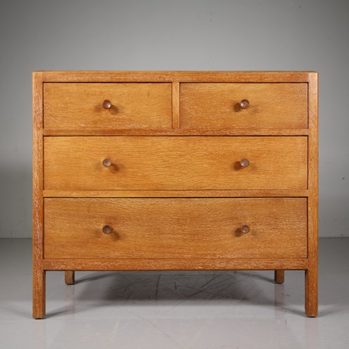 Heals 1920'S Oak Chest Of Drawers - Labelled - 2 Available 