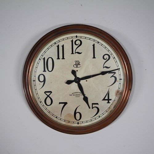English Edwardian Antique Large Factory Wall Clock 