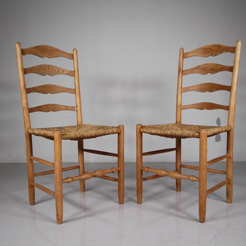 Pair Of 1920’S Ed Gardiner Oak Chairs – Stamped