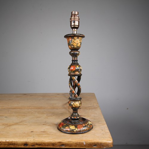 Antique Kashmiri Decorated Table Lamp
