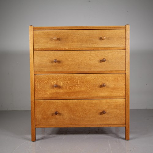 Heals Antique Oak Letchworth Chest Of Drawers 