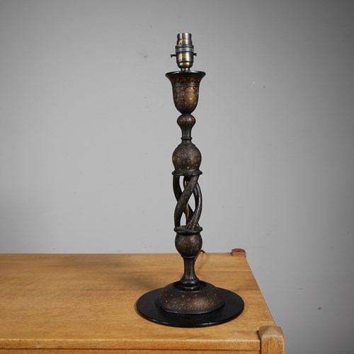 Tall Kashmiri 1920’S Twist Table Lamp – Rewired
