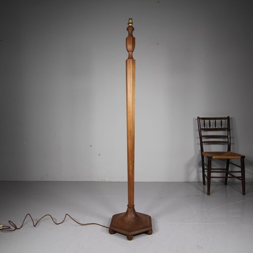 Heals Of London 1920’S Walnut Floor Lamp – Rewired