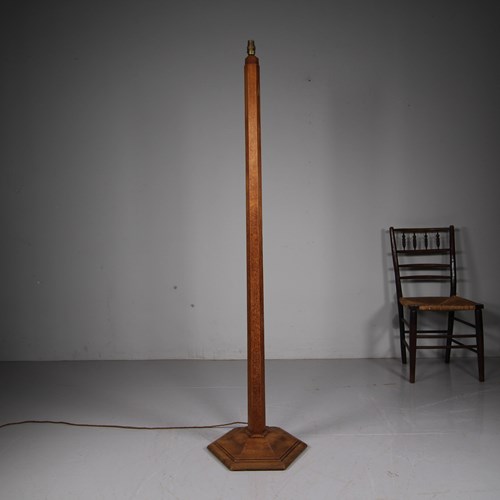 1930'S Edward Barnsley Cotswold School Oak Floor Lamp