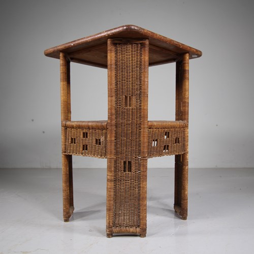 Rare English 1920’S Dryad Of Leicester Wicker Table