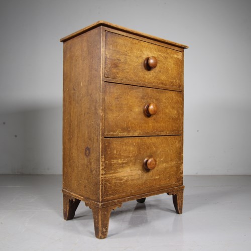 Very Rare Georgian Antique Original Painted Pine Chest Of Drawers
