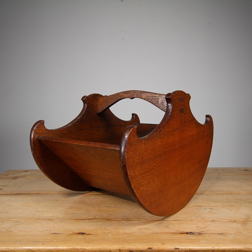 Arthur Simpson 1920'S Oak Book Trug - Labelled 