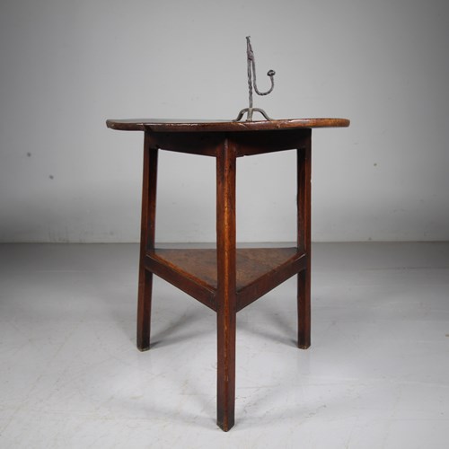 English Georgian Antique Oak Cricket Table