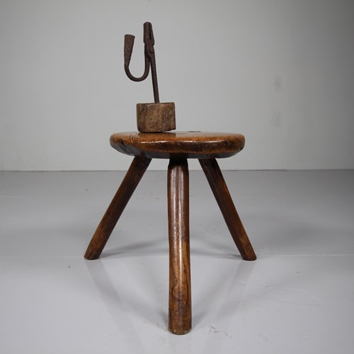 18Th Century English Antique Cheese Stand Stool 