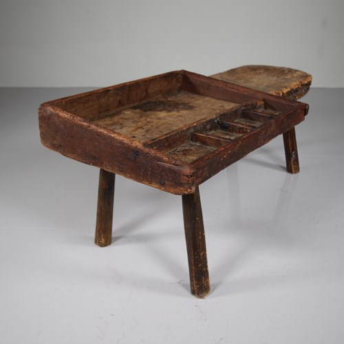 English 19Th Century Antique Country Cobbler's Bench Table 