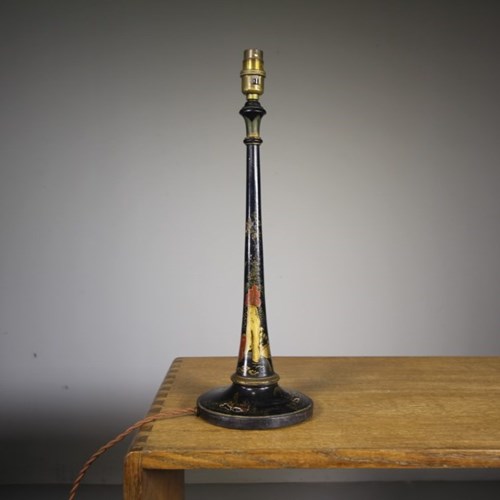 Tall Edwardian Antique Chinopiserioe Table Lamp