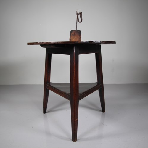 English 18Th Century Antique Oak Cricket Table 